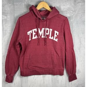 Temple University College Hooded Sweatshirt Woman’s Size M Red Maroon
